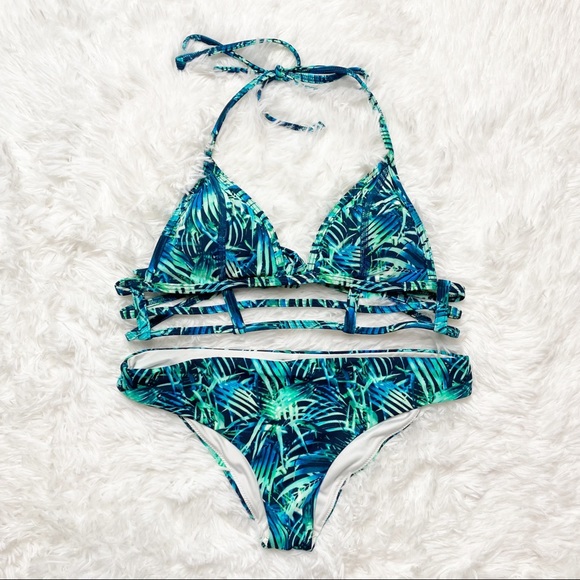 PINK Victoria's Secret Other - Victoria Secrets PINK Tropical Palm Bikini Swimsuit Size XS
